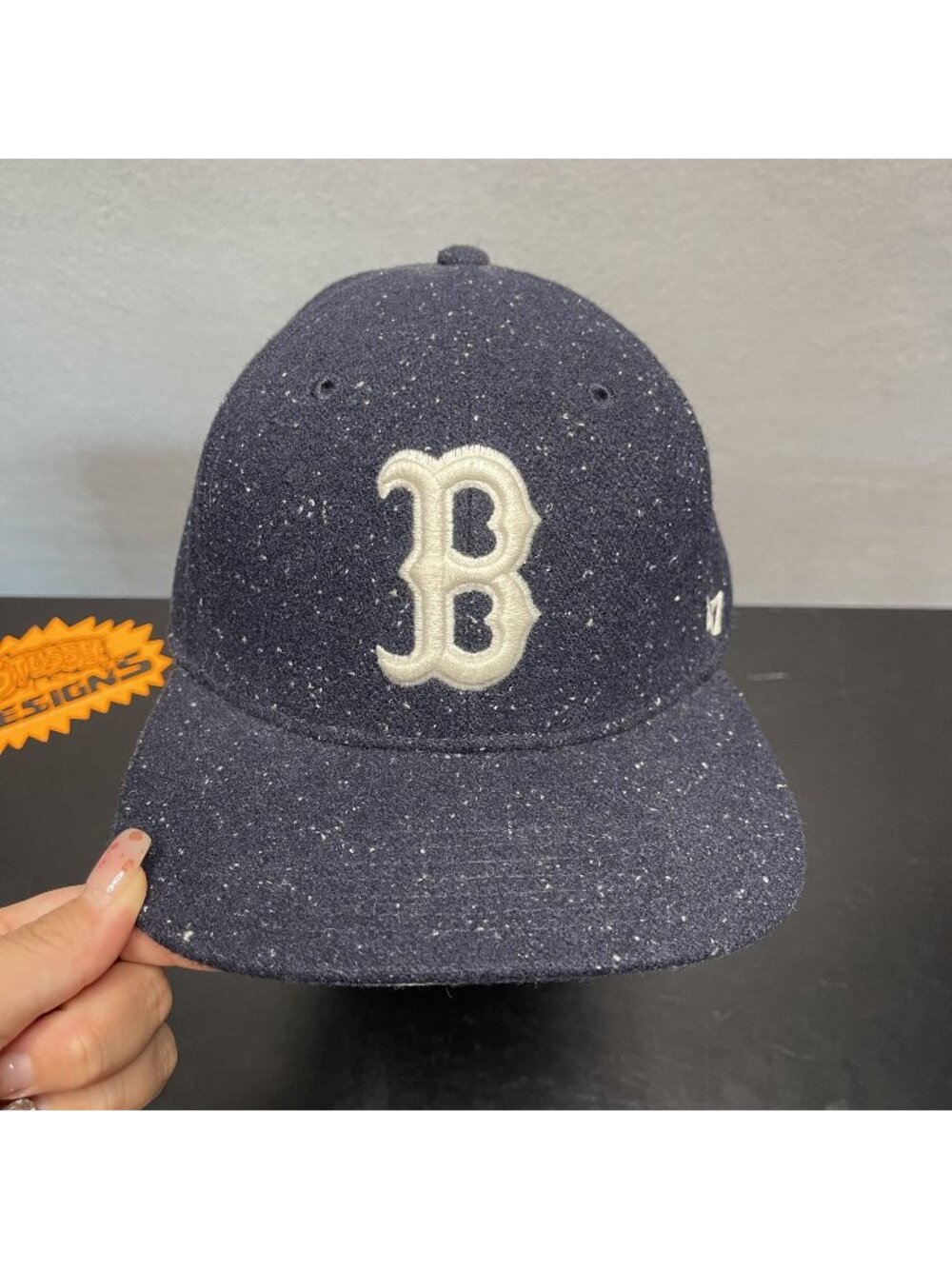 47 Brand Wool Blend Speckled Boston Snapback Hat Navy Blue Adjustable Cap